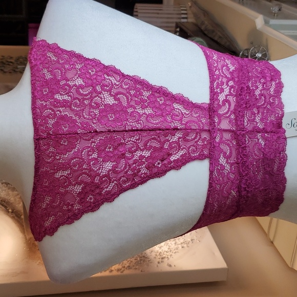 SOMA 💖NWT💖 Size Large Bralette Lace Racerback "Magenta" Color! 💖💖💖 - Picture 5 of 13